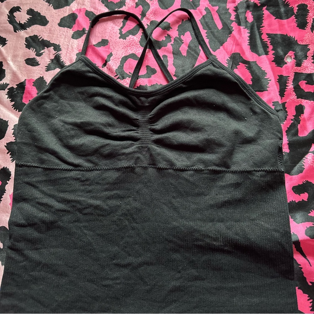 Sexy Black Tank Top with Crossover Straps